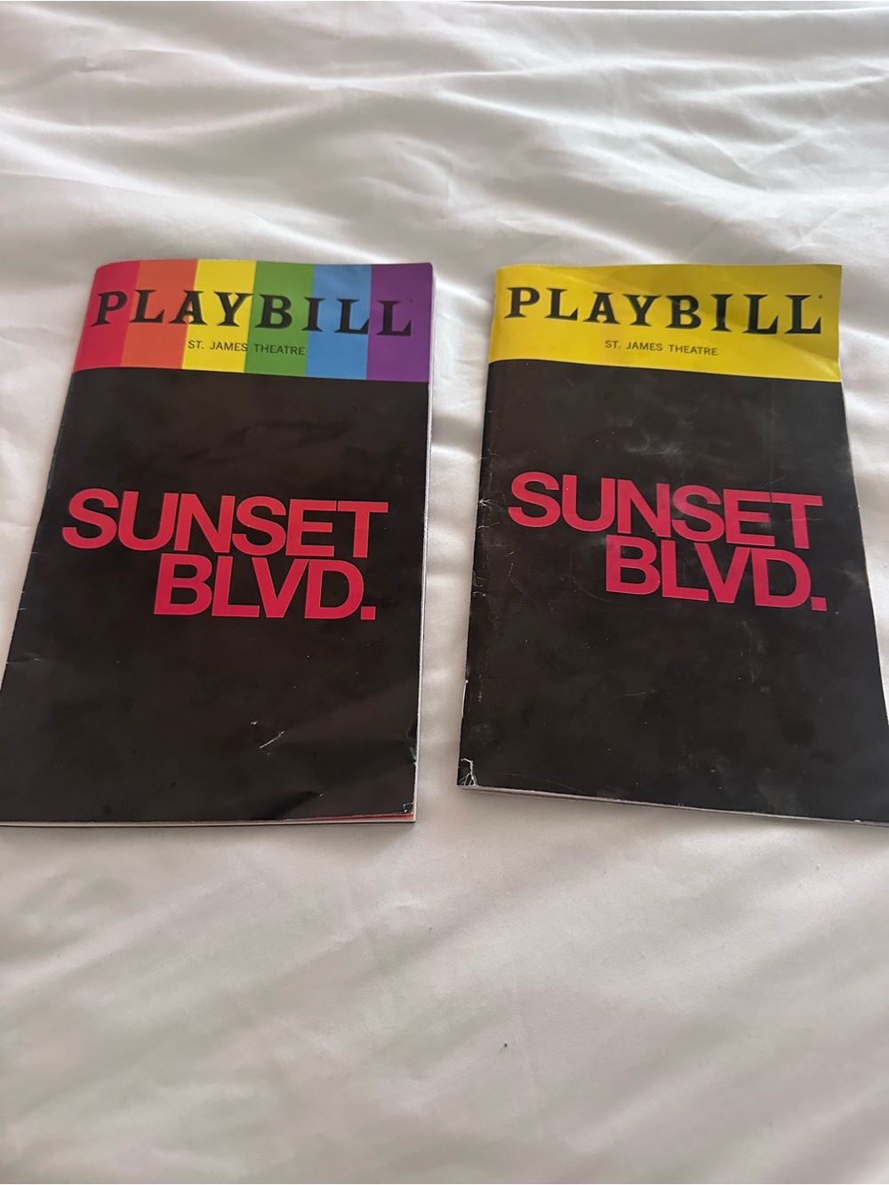 Playbill "Sunset Blvd." Theater Programs - one Pride Week and one original